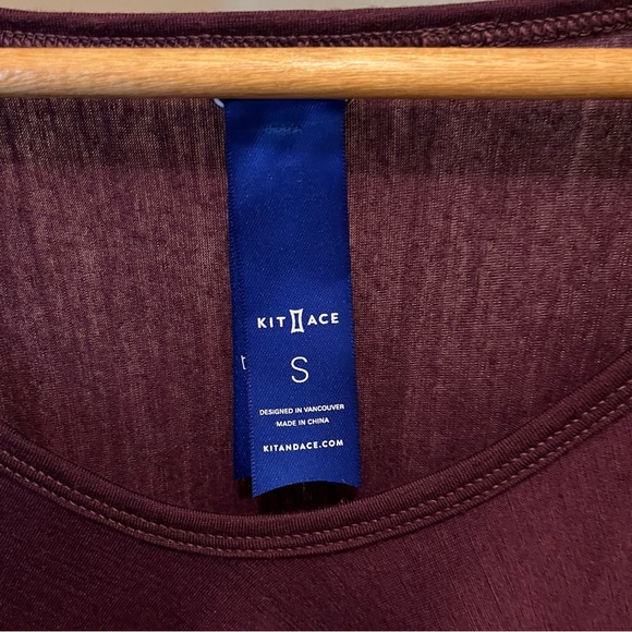 Kit and Ace Merino Wave Long Sleeve Tee Plum S - Picture 5 of 7